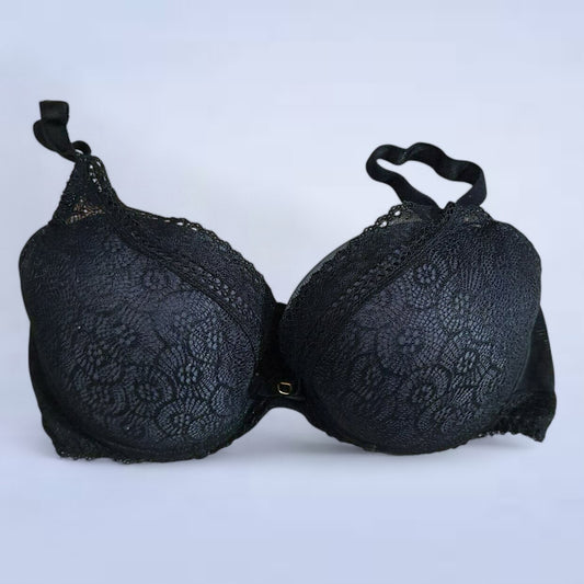 Chantelle Black Lace Overlay Bra with Moulded Cup - Size 32DDD