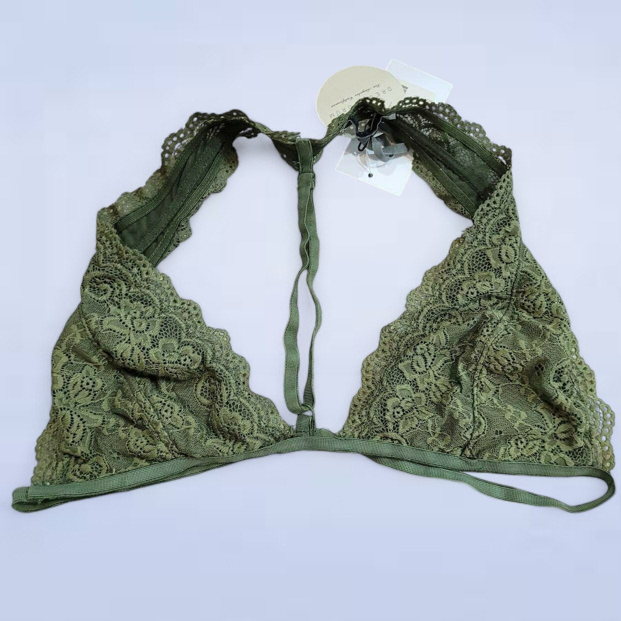 Dress Forum Green Lace Bralette - Size Large