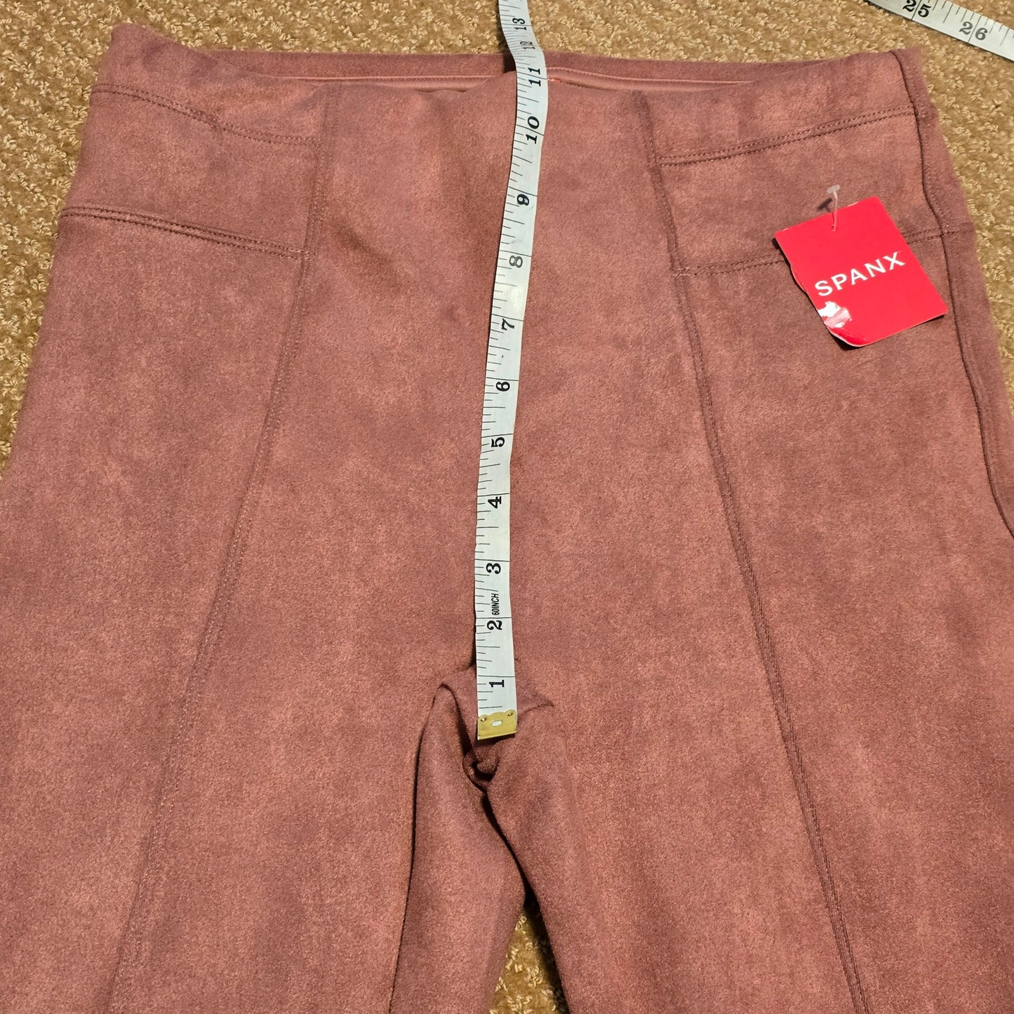 SPANX Faux Suede Leggings in Dusty Rose - Size Small