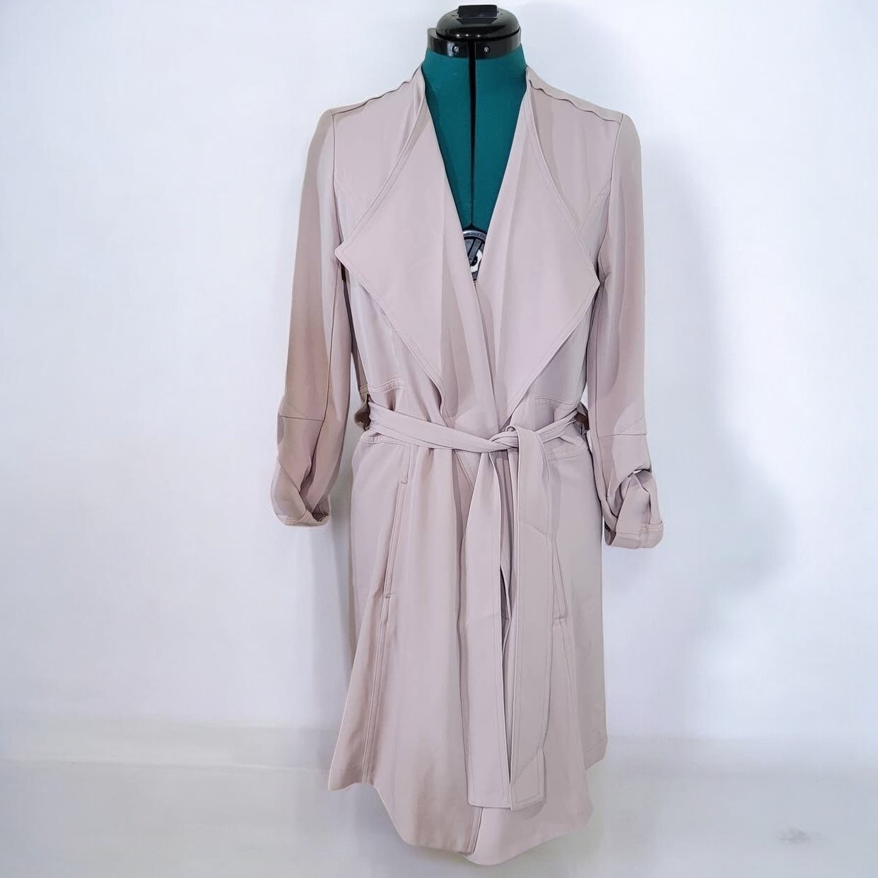 500 Maison Cinqcent Pink Blue Trench Coat - Size Extra Small