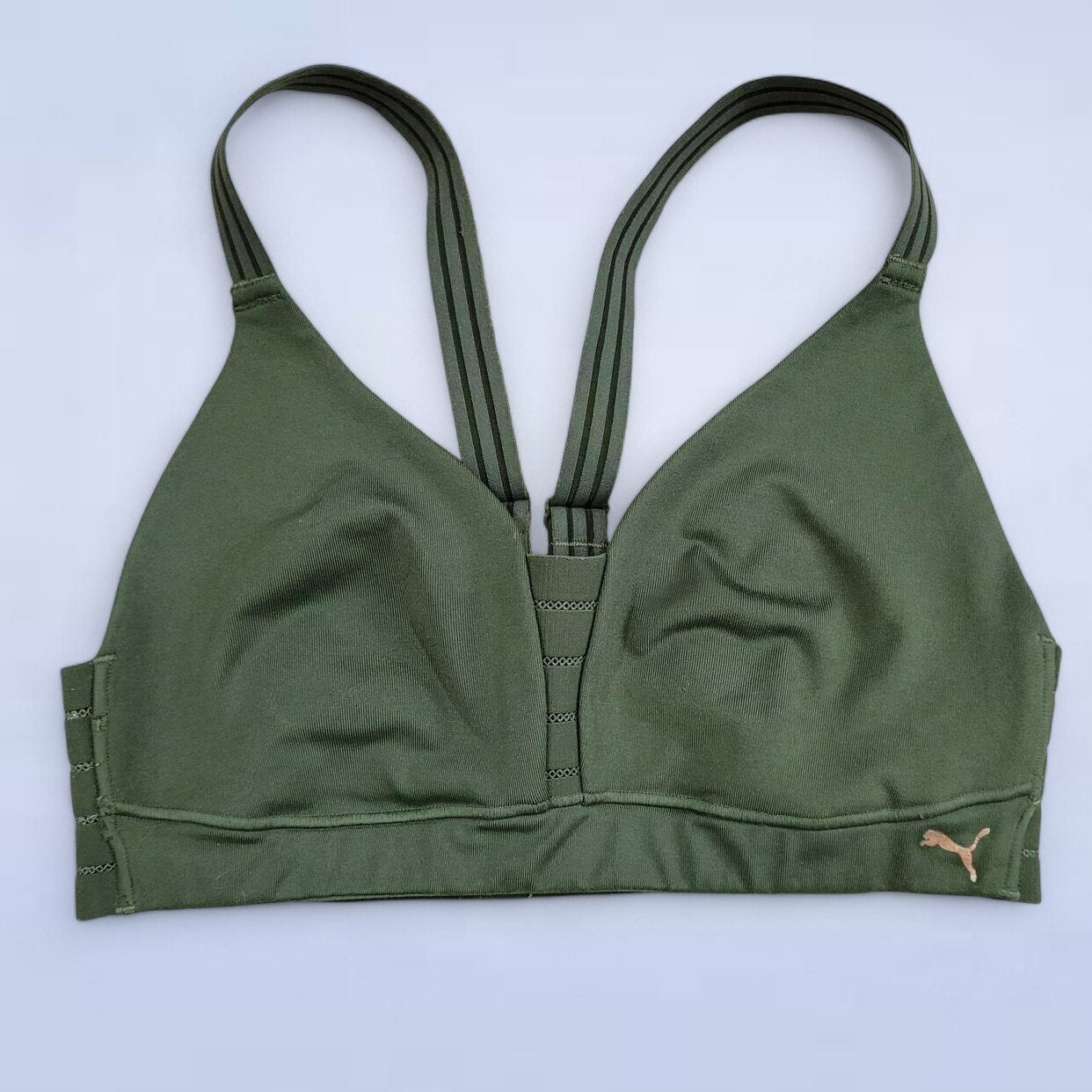 Puma Olive green Lightweight Sports Bra - Size Small