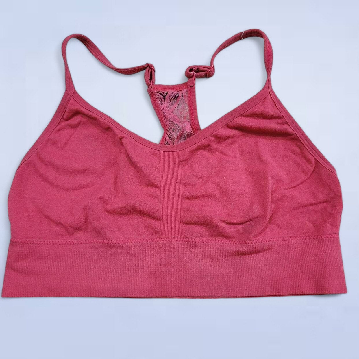 Nautica Pink Bralette with Lace Accent - Size Medium