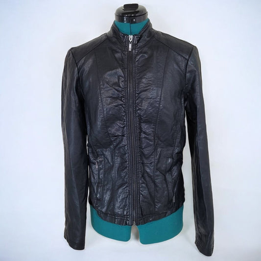 Le Chateau Black Faux Leather Jacket - Size Medium