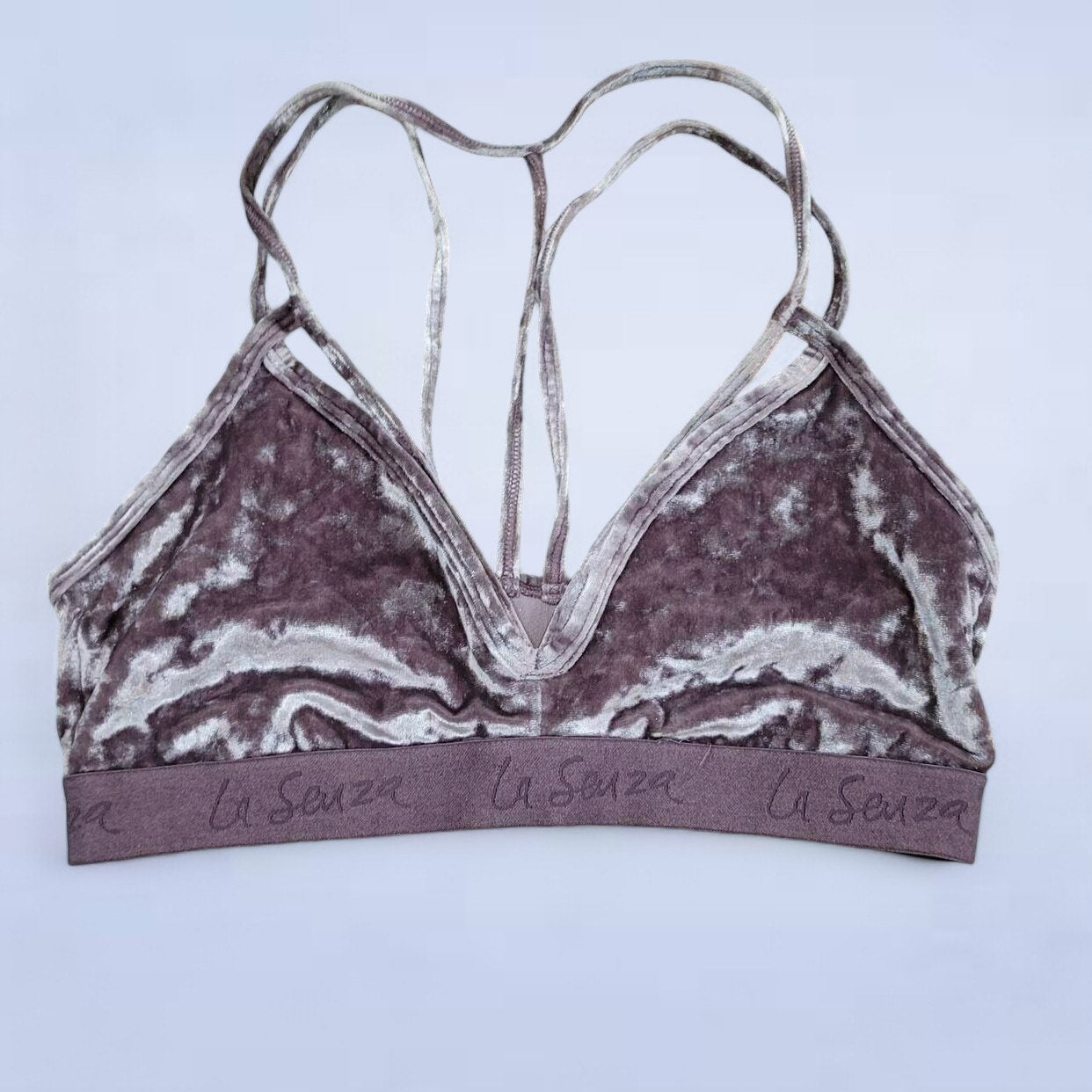 La Senza Purple Velvet Bralette - Size Medium