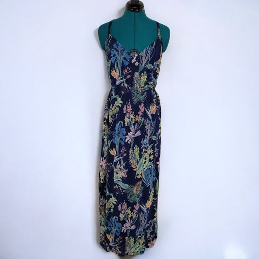 Mexx Metropolitan Blue Tropical Floral Maxi Dress - Size Medium