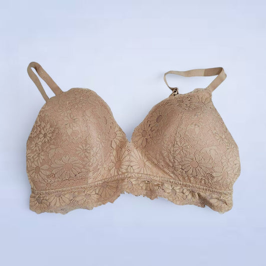 Aerie Beige Lace Wire Free Bra - Size 38DD