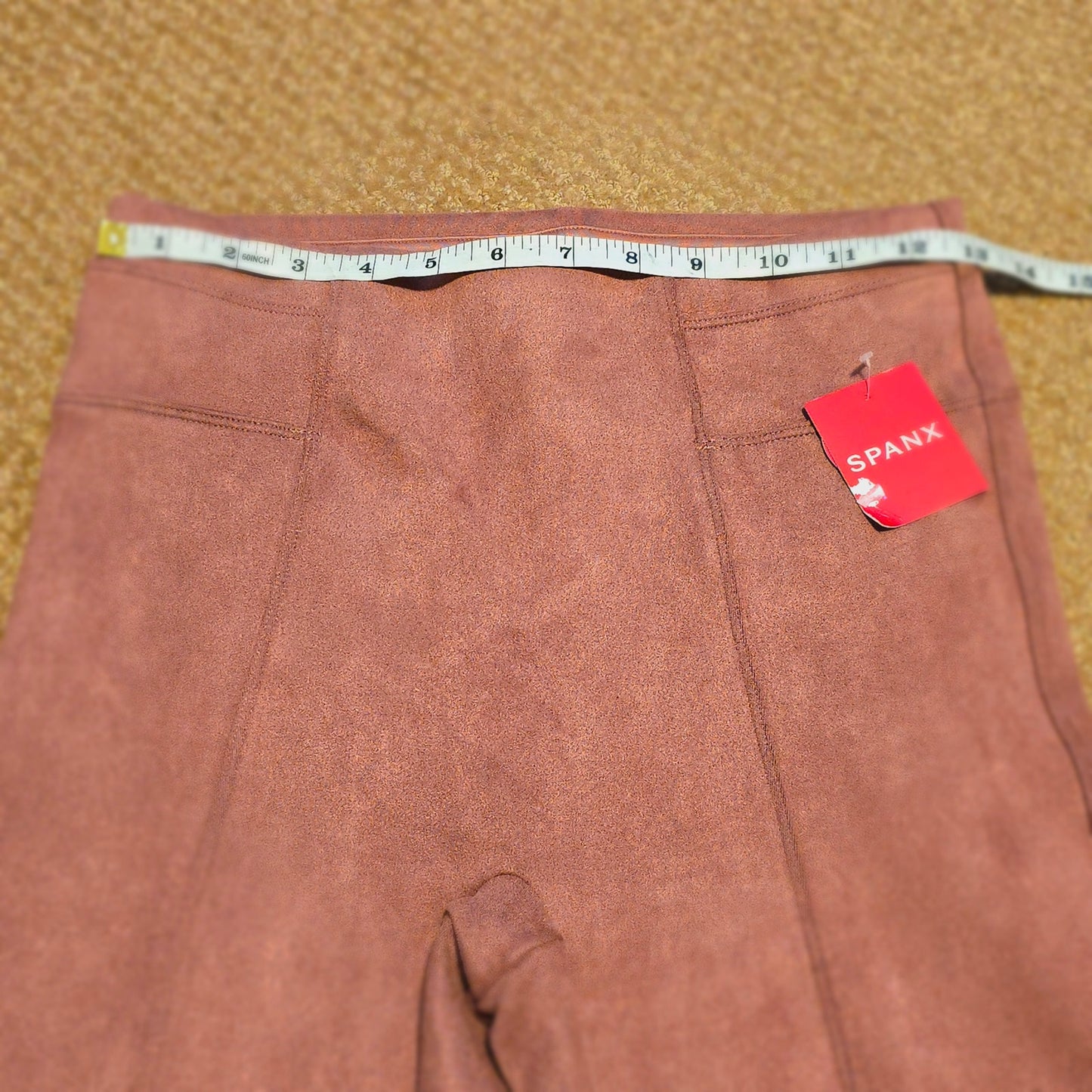 SPANX Faux Suede Leggings in Dusty Rose - Size Small