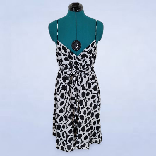 Jacob Black and White Dress Silk Blend Dress - Size 11 / 12