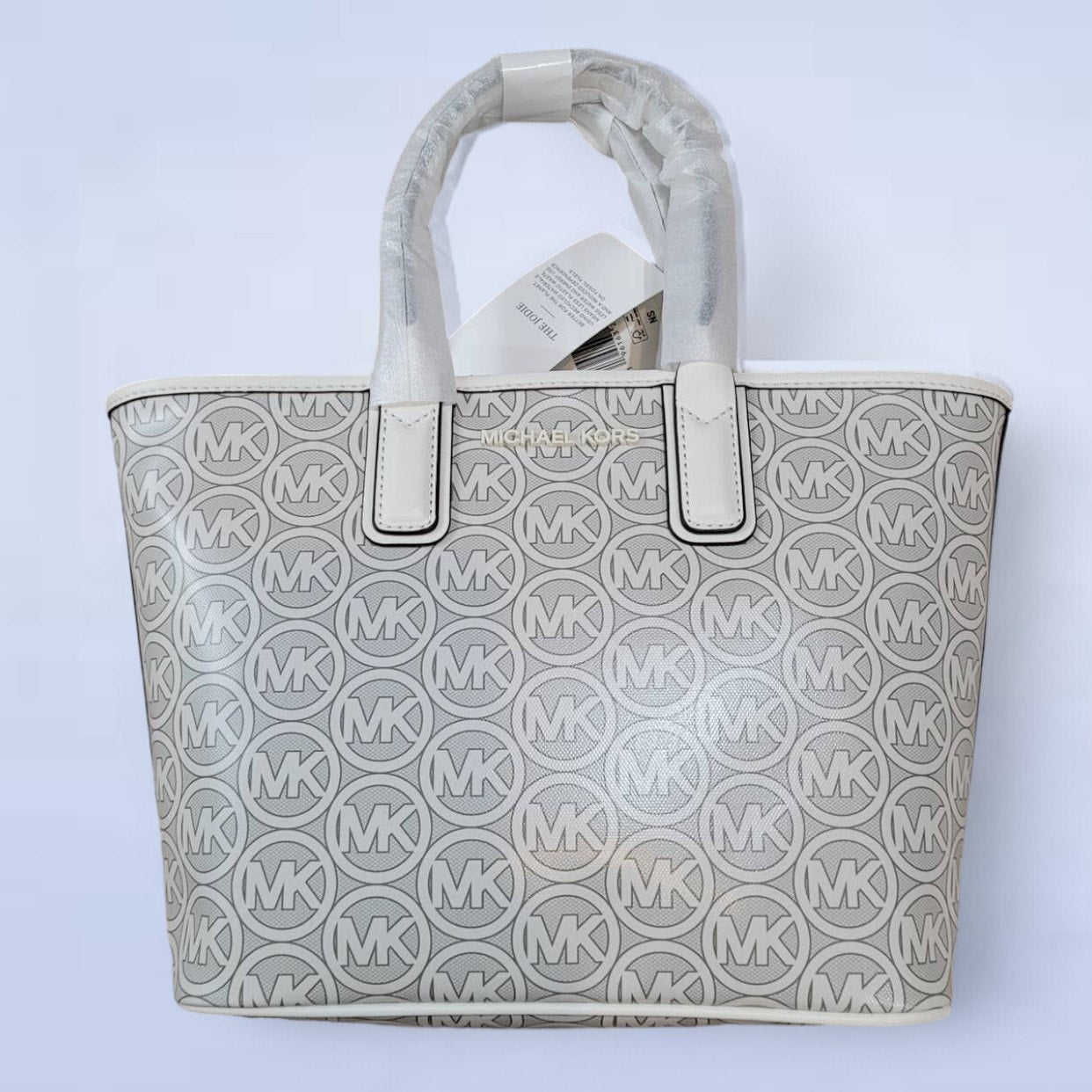 Michael Michael Kors Jodie Small Logo Jacquard Tote Bag - Optic White