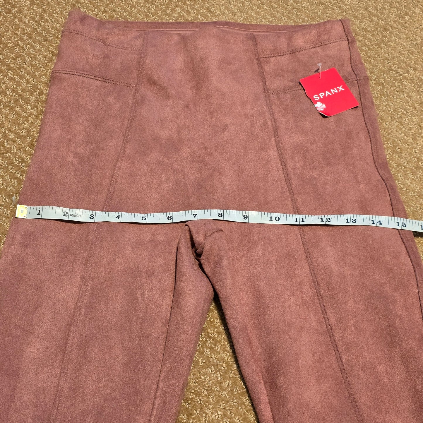 SPANX Faux Suede Leggings in Dusty Rose - Size Small