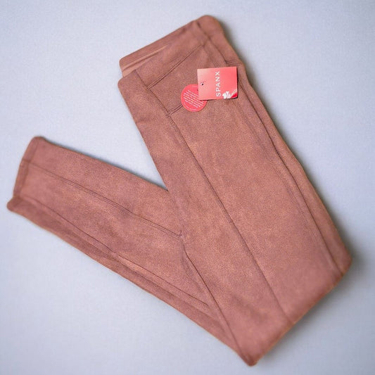 SPANX Faux Suede Leggings in Dusty Rose - Size Small