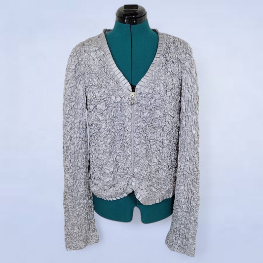 Joseph Ribkoff Silver Rouched Jacket - Size 12