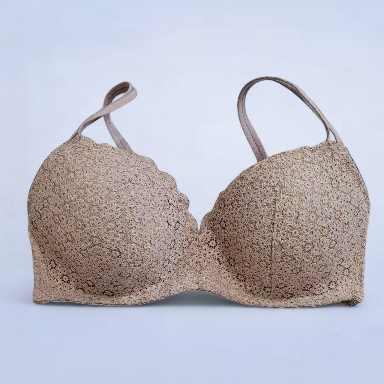 Aerie Beige Lace Bra - Size 34DDD