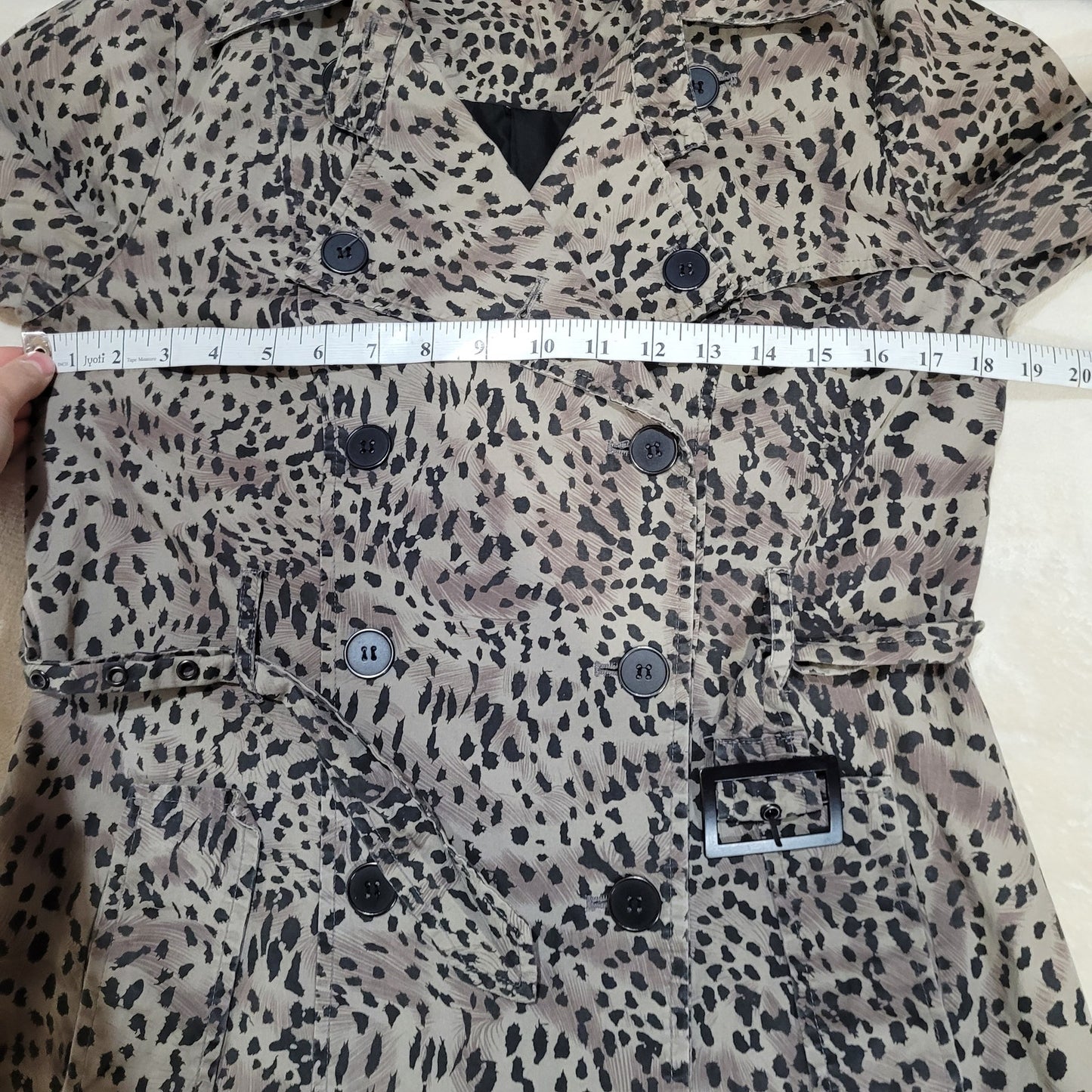 Walter by Walter Baker Animal Print Trench Coat 100% Cotton - Size Medium