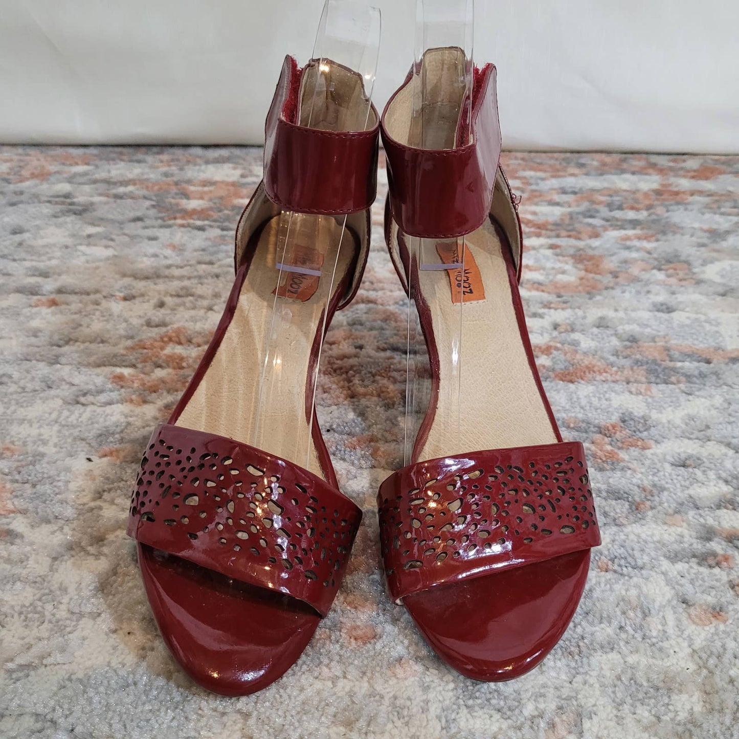 Miz Mooz Wynn Patent Leather Red Sandals with Real Leather Lining - Size 6