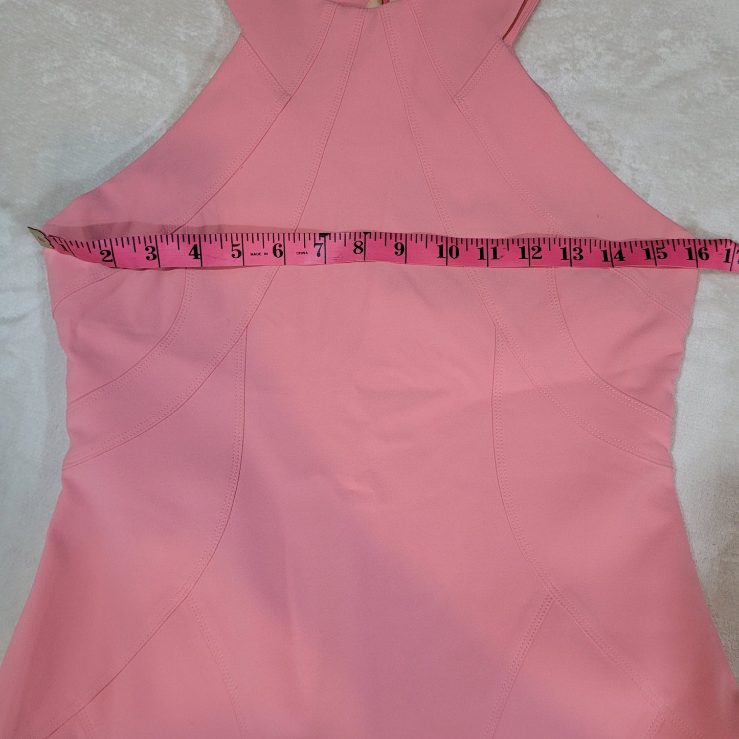 Manning Cartell Pink High Neck Bodycon Sleeveless Pencil Dress - Size 8