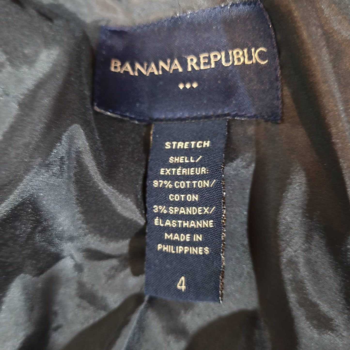 Banana Republic Black Cotton Blend Blazer - Size 4