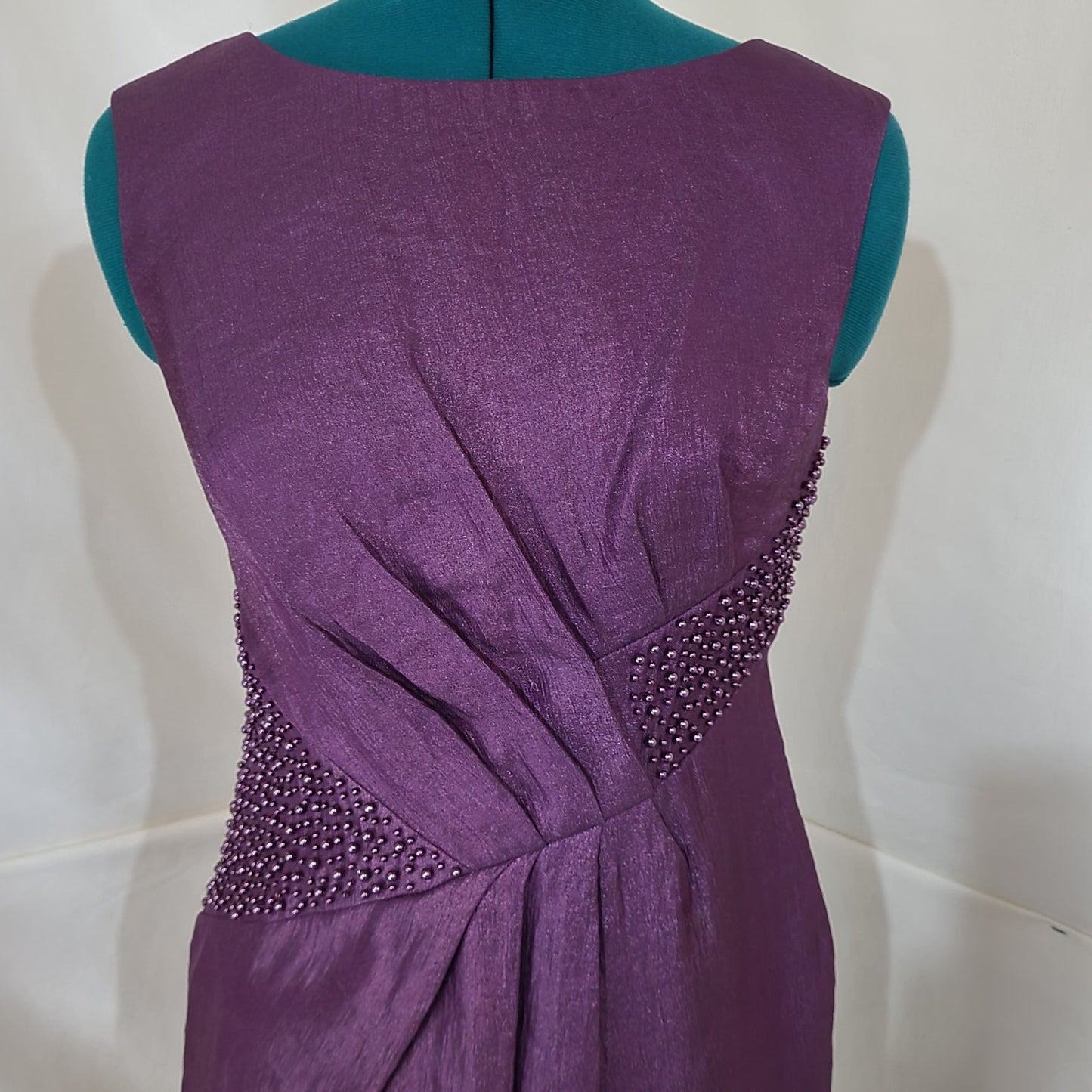 Adrianna Papell Purple Beaded Cocktail Dress - Size 4