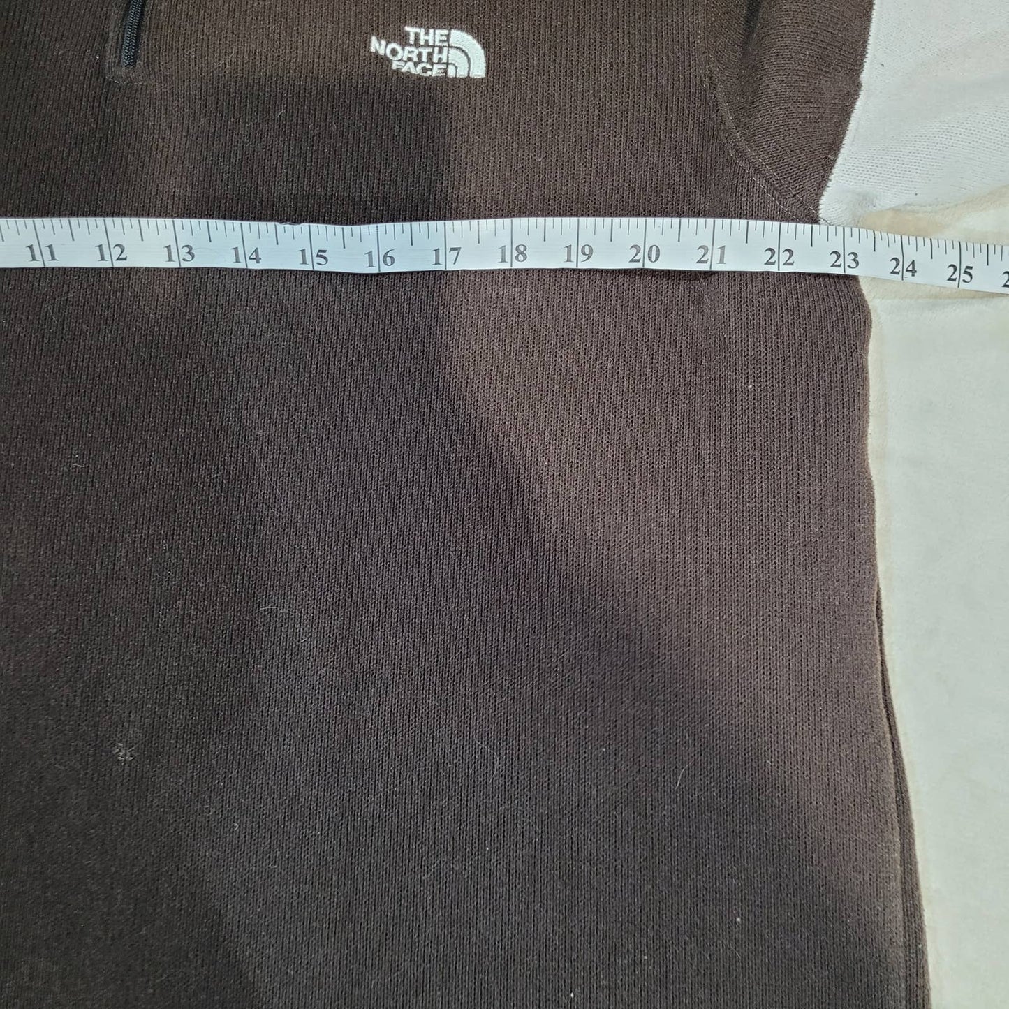 The North Face Brown and Beige Fleece Pullover with Half Zip - Size XXL