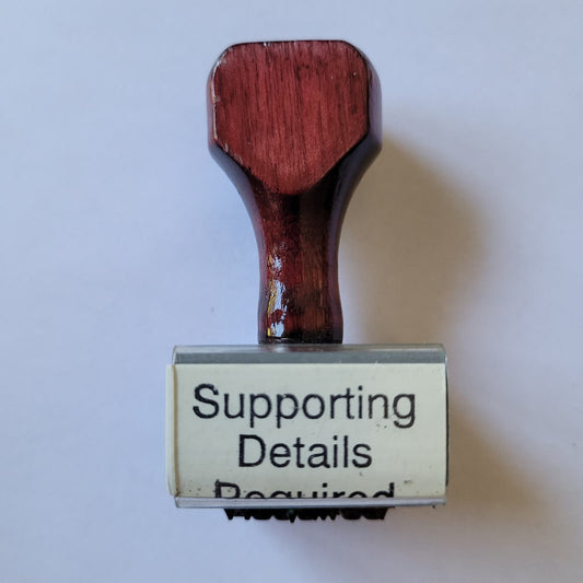 Vintage Rubber Stamp - Supporting Details Required