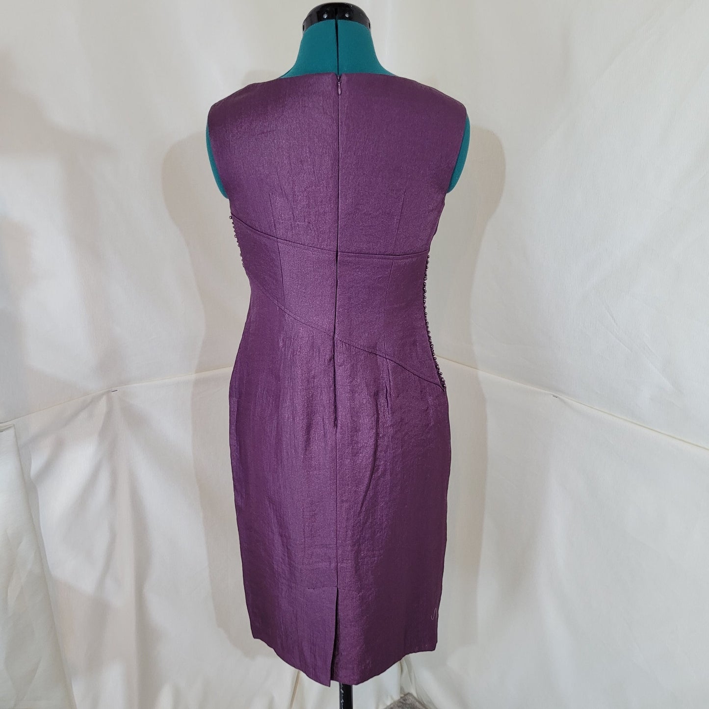 Adrianna Papell Purple Beaded Cocktail Dress - Size 4