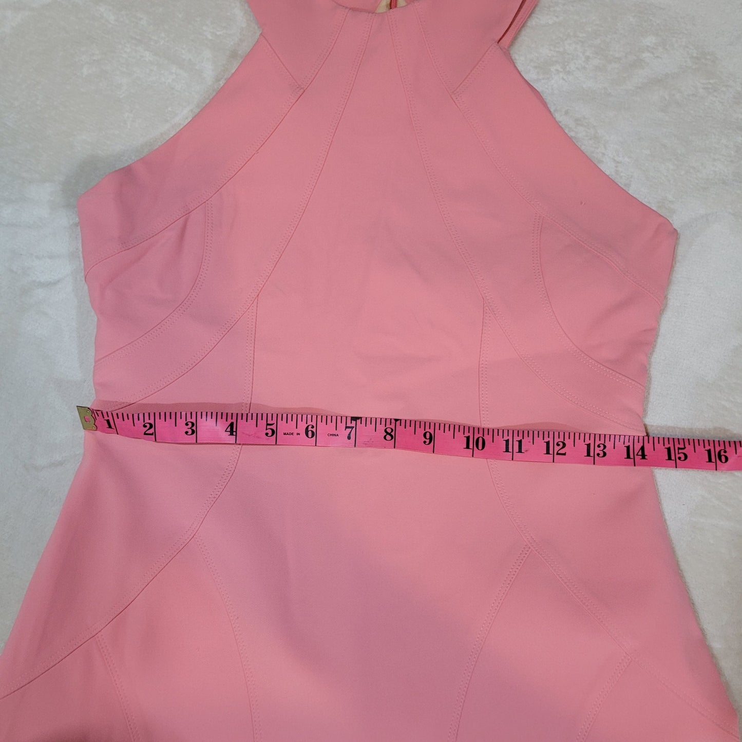 Manning Cartell Pink High Neck Bodycon Sleeveless Pencil Dress - Size 8