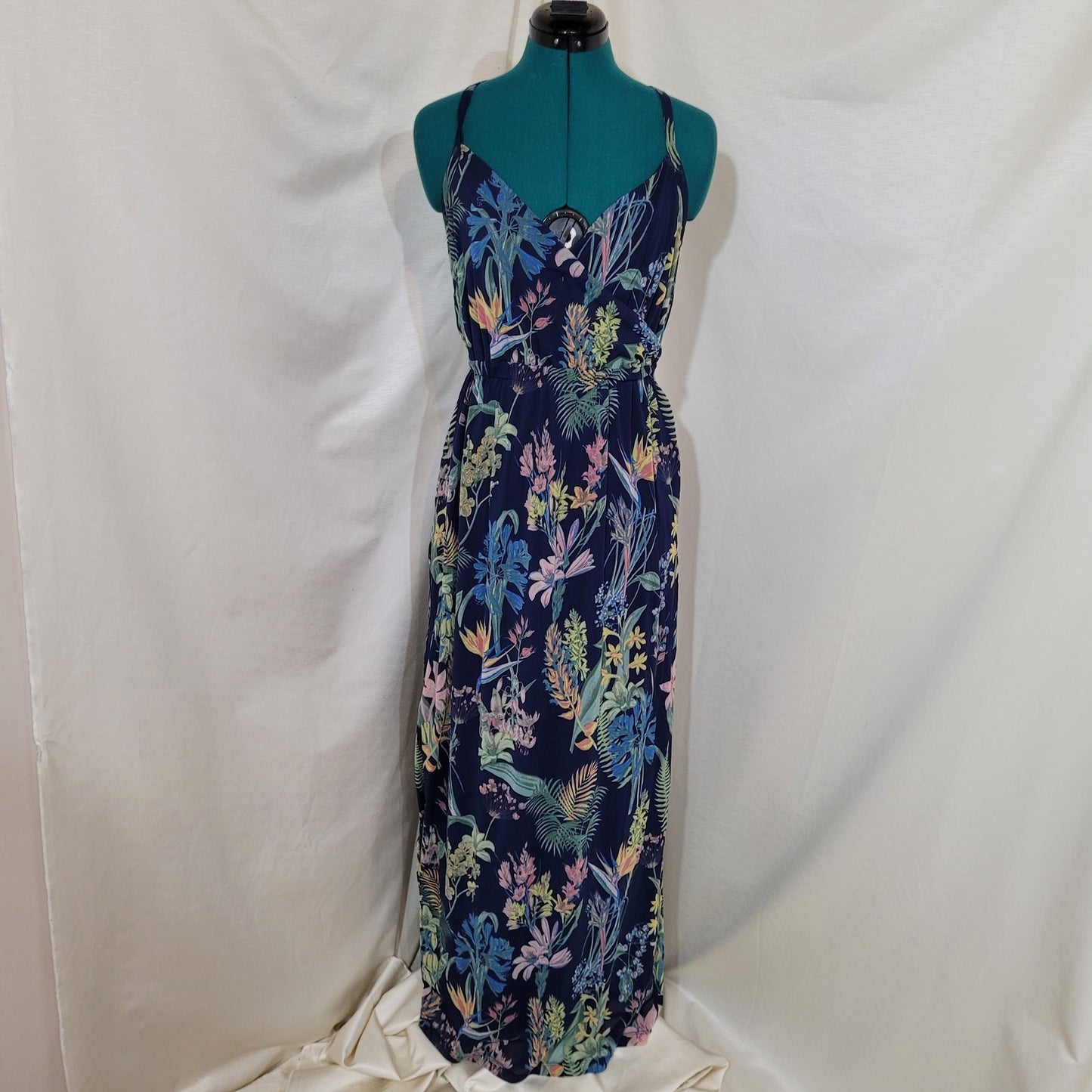 Mexx Metropolitan Blue Tropical Floral Maxi Dress - Size Medium