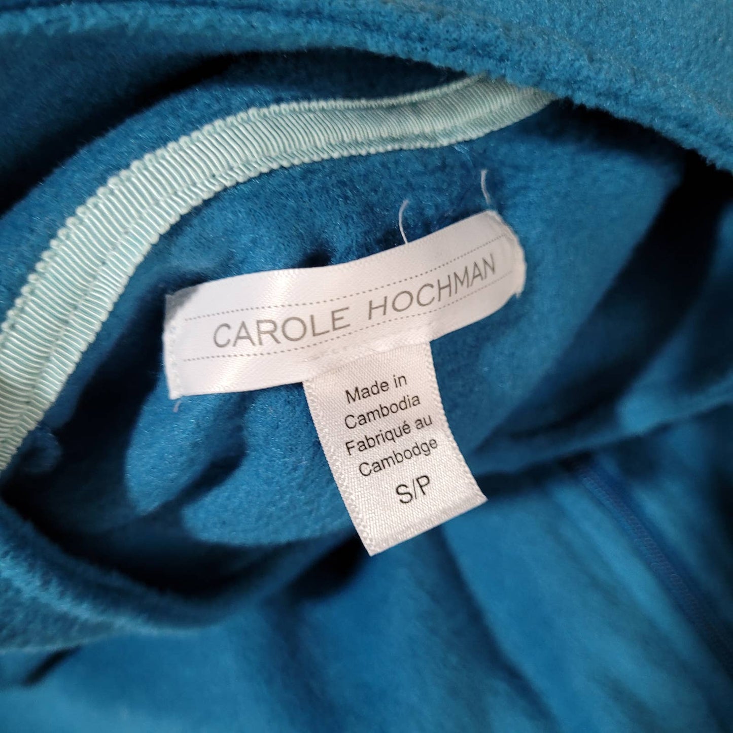 Carole Hochman Blue Fleece Zip Up Sweater - Size Small