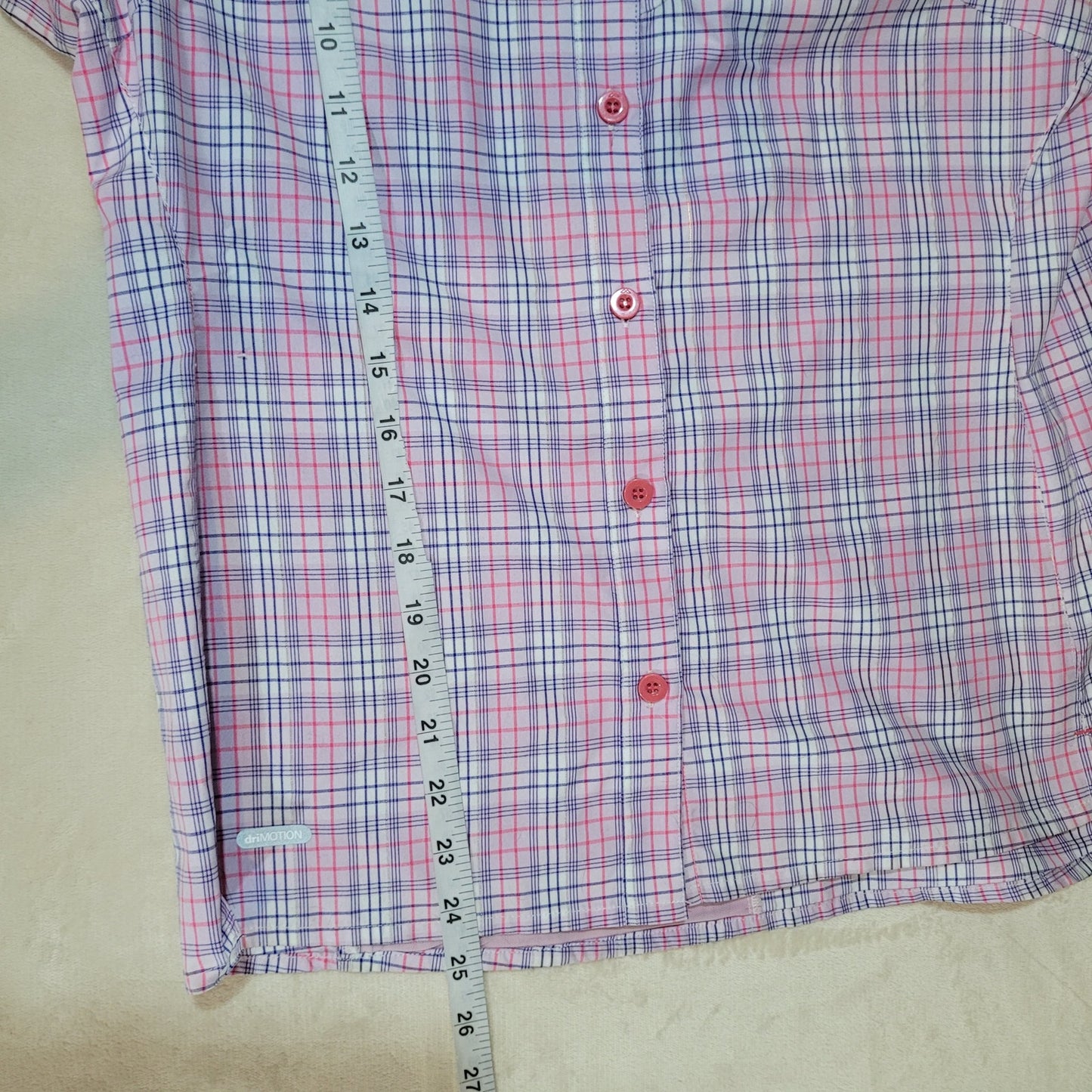 Kathmandu driMOTION Plaid Button Up Slim Fit T-Shirt - Size 12