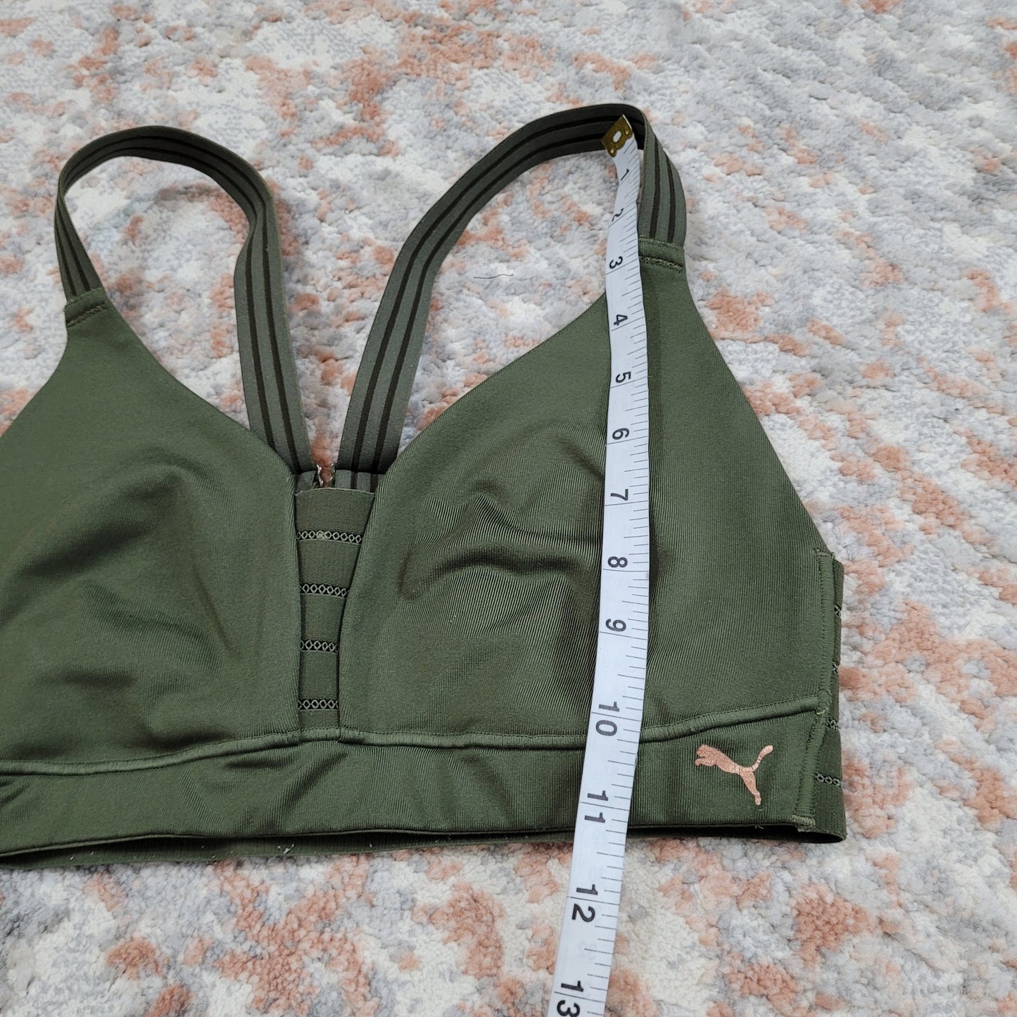 Puma Olive green Lightweight Sports Bra - Size Small