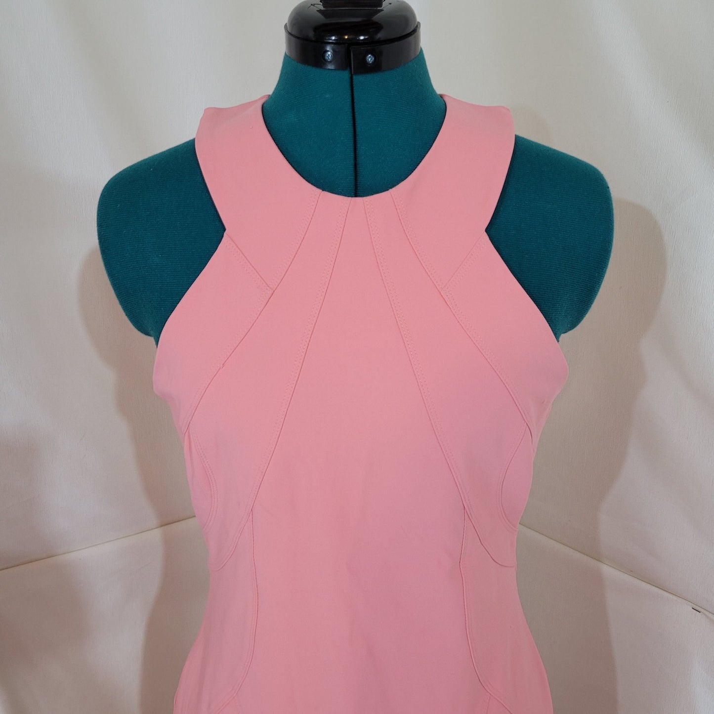 Manning Cartell Pink High Neck Bodycon Sleeveless Pencil Dress - Size 8