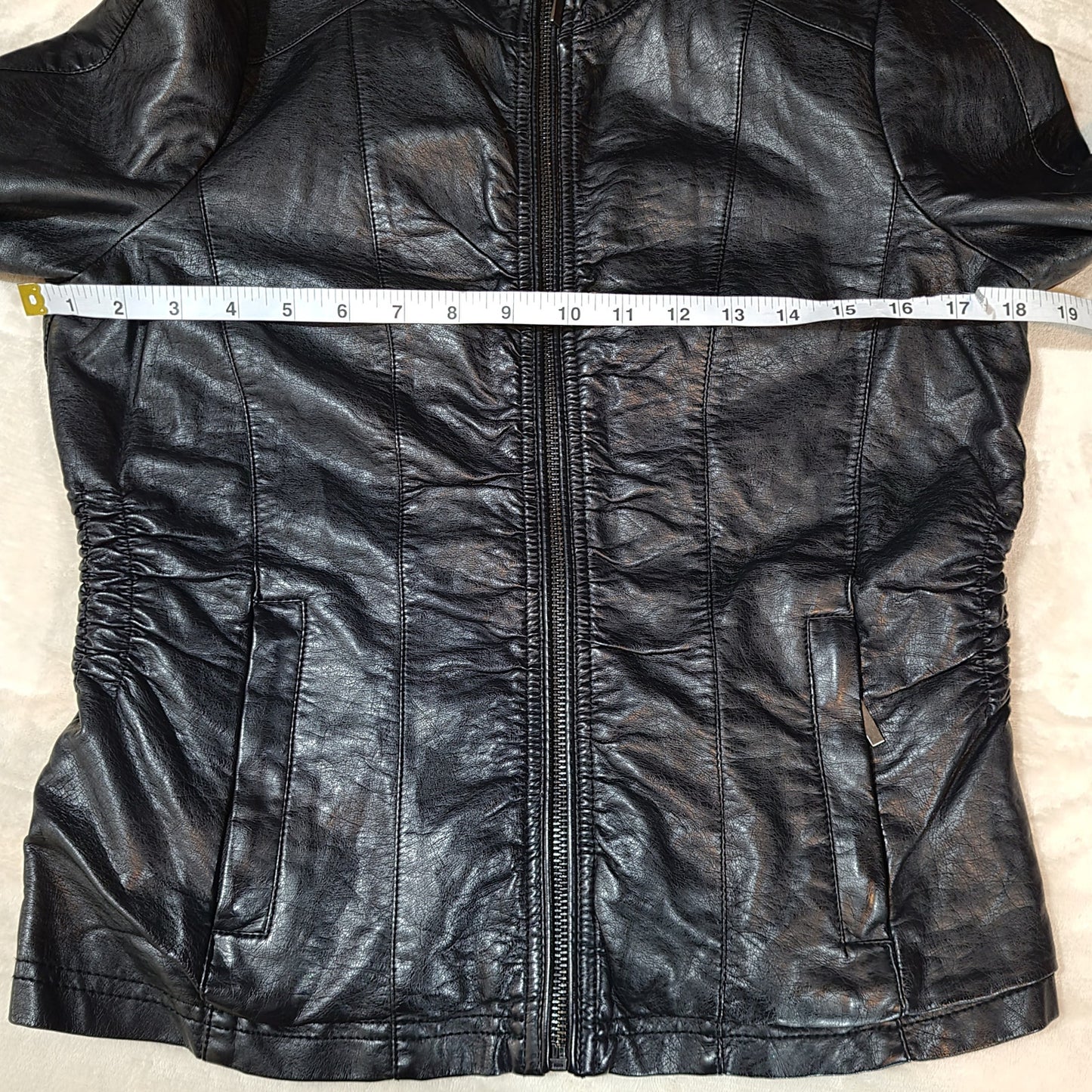 Le Chateau Black Faux Leather Jacket - Size Medium