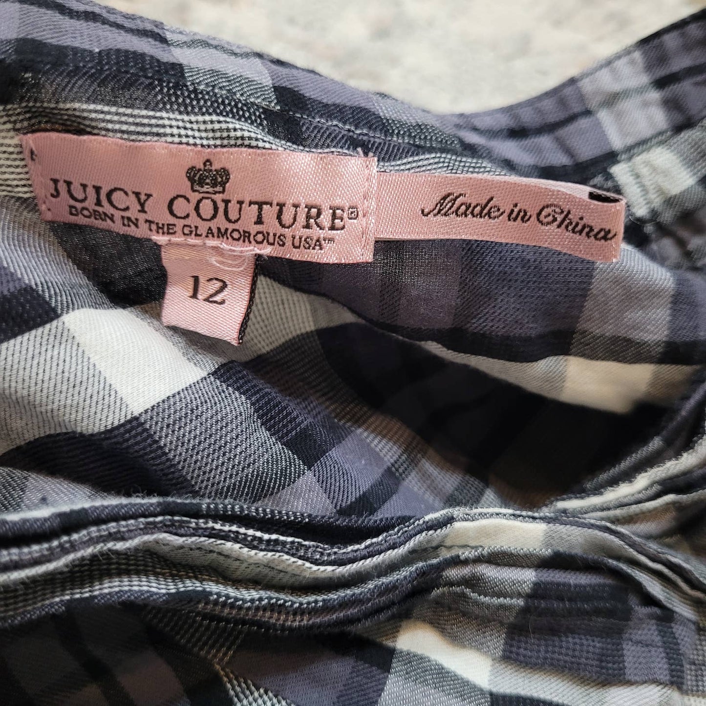Juicy Couture Plaid Long Sleeve Dress - Size 12