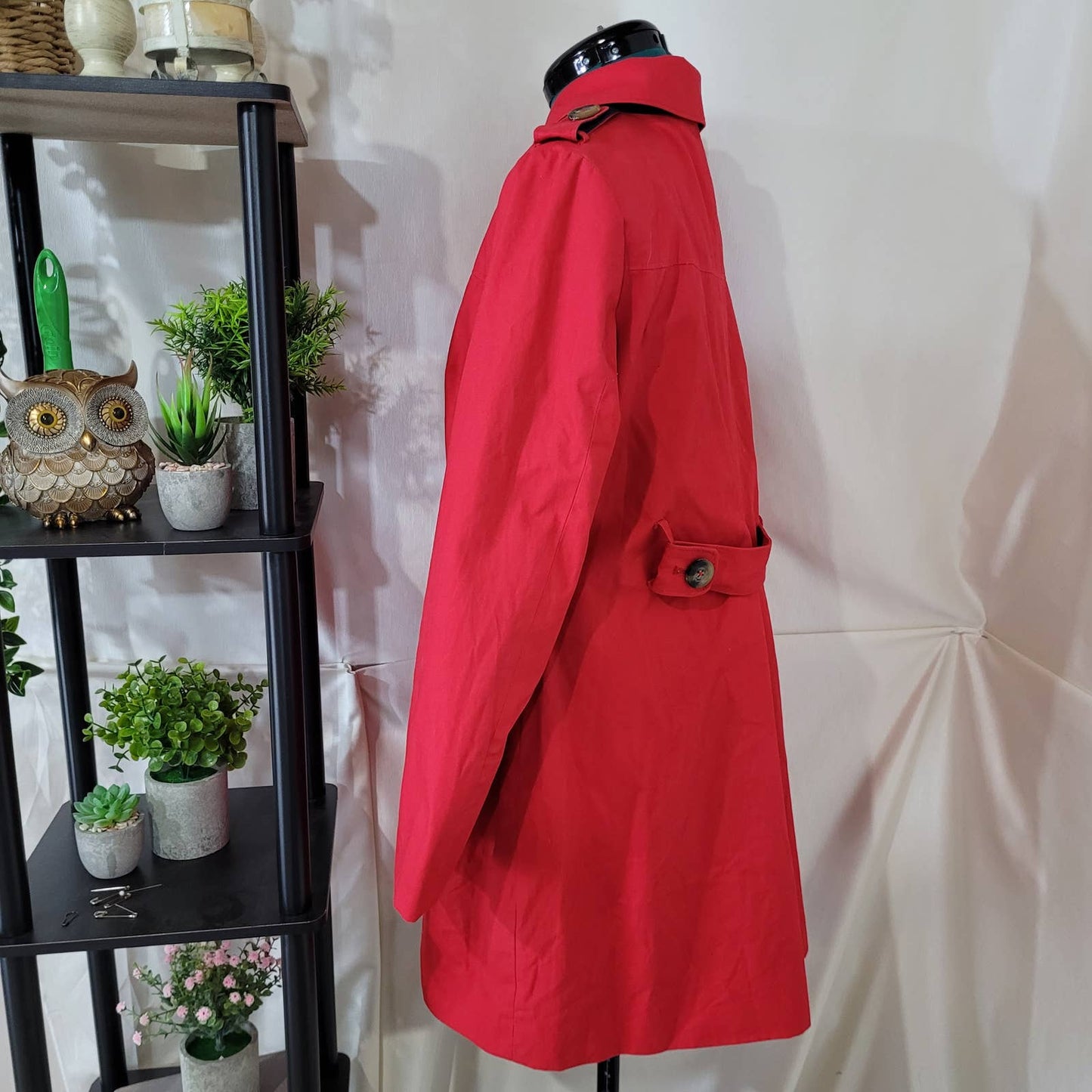 Boden Red Cotton Trench Coat - Size 10R