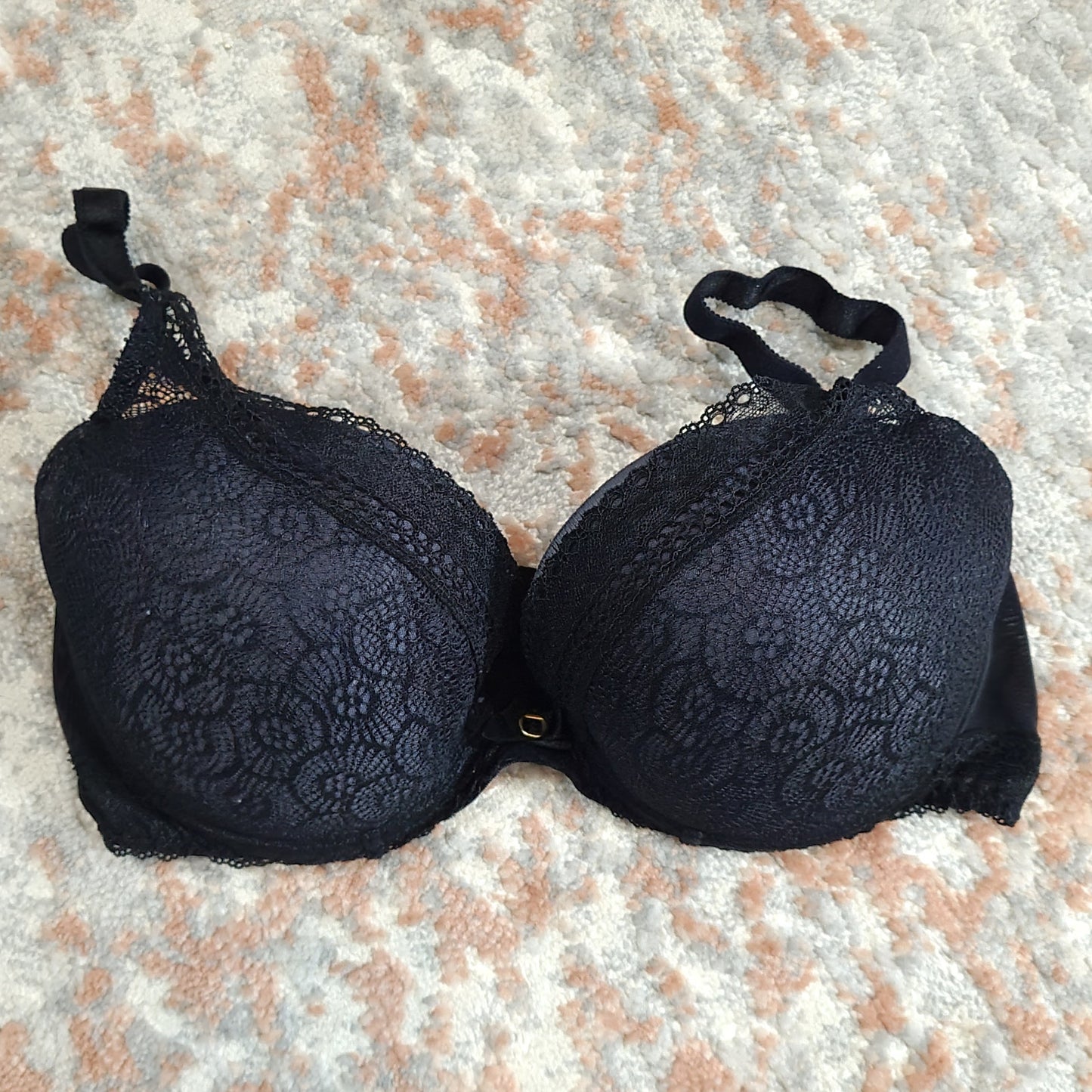 Chantelle Black Lace Overlay Bra with Moulded Cup - Size 32DDD