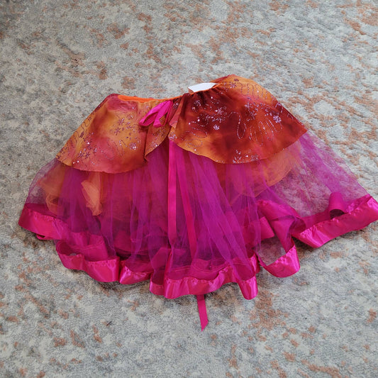 Art Stone Girls Tulle Skirt with Glitterly Overlay in Sunset Colors - Size Small