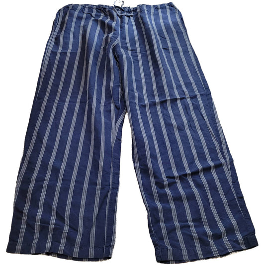 White Stag Linen Blend Blue Striped Pants - Size Extra Large