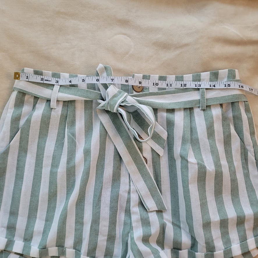 Zaful High Waist Striped Shorts - Size Extra Large