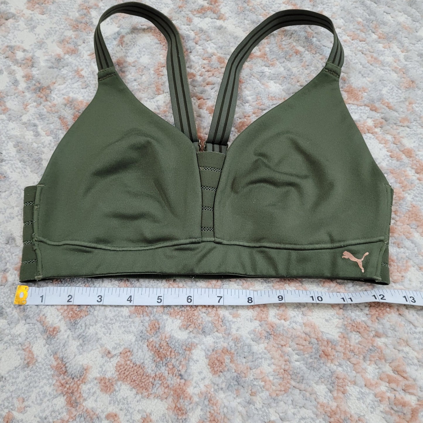 Puma Olive green Lightweight Sports Bra - Size Small