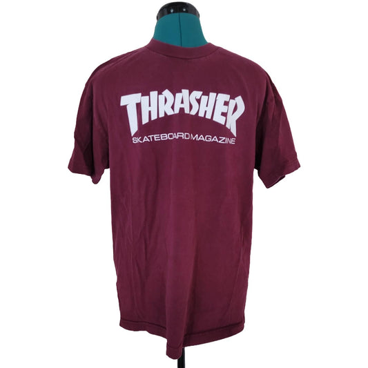 Thrasher Burgundy T-Shirt - Size Medium