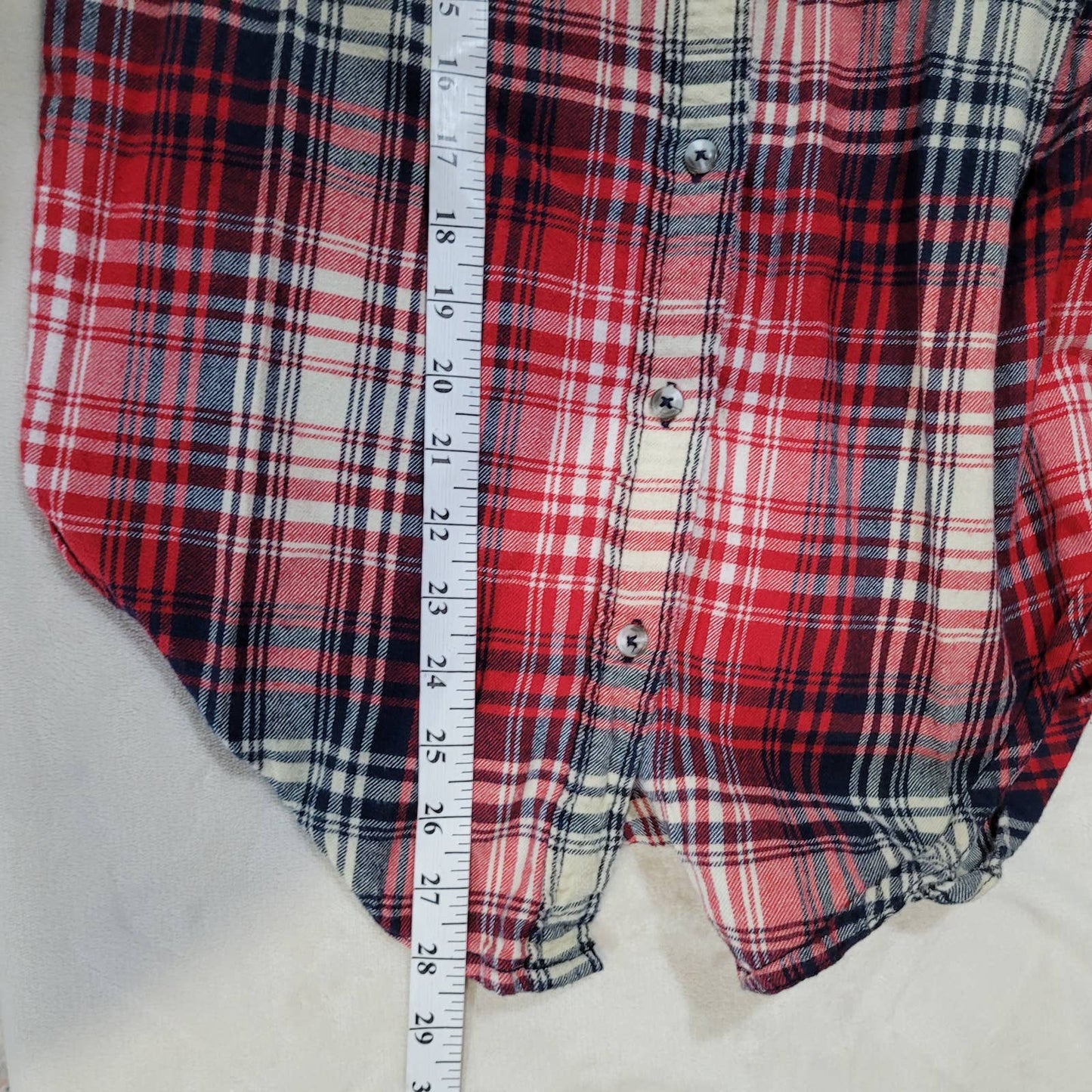 Kavu Billie Jean Button Red and Blue Flannel Plaid Shirt - Size Small