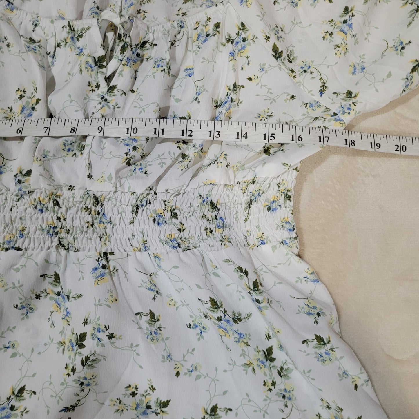 Shein Curve Cottagecore White Floral Blouse - Size 0XL