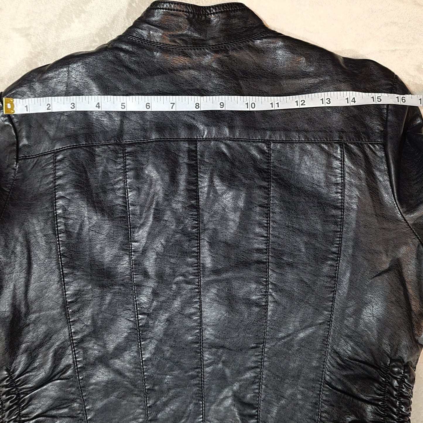 Le Chateau Black Faux Leather Jacket - Size Medium