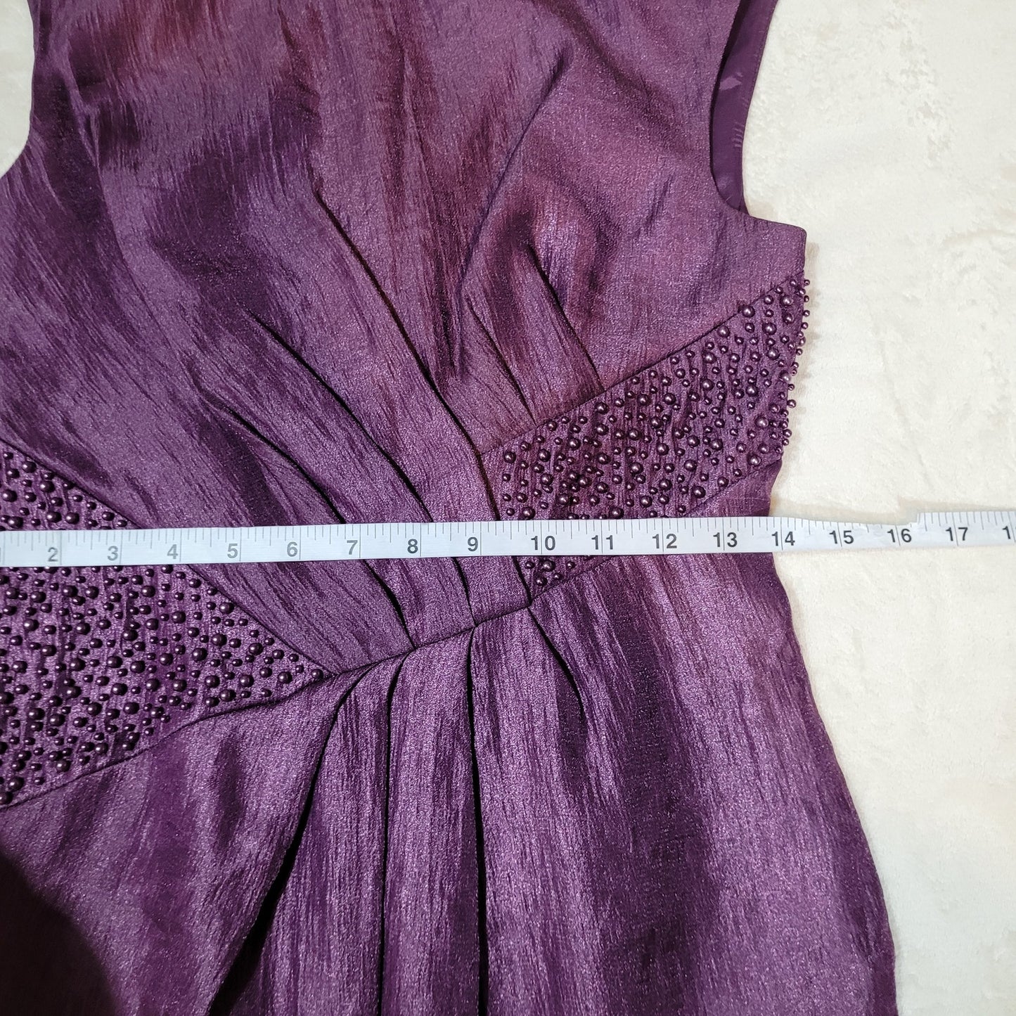 Adrianna Papell Purple Beaded Cocktail Dress - Size 4