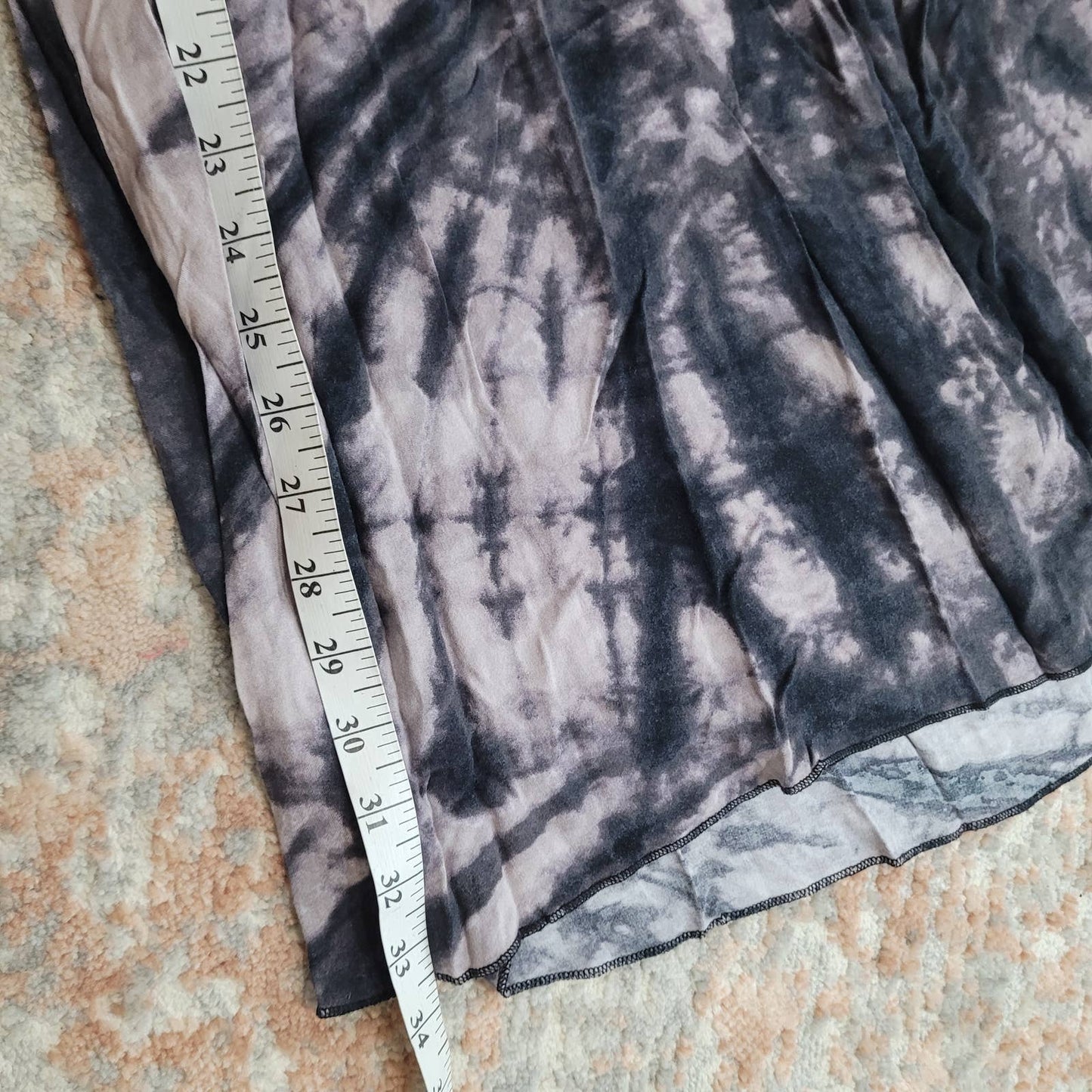 Ardene Black Tie Dye Maxi Skirt - Size Medium
