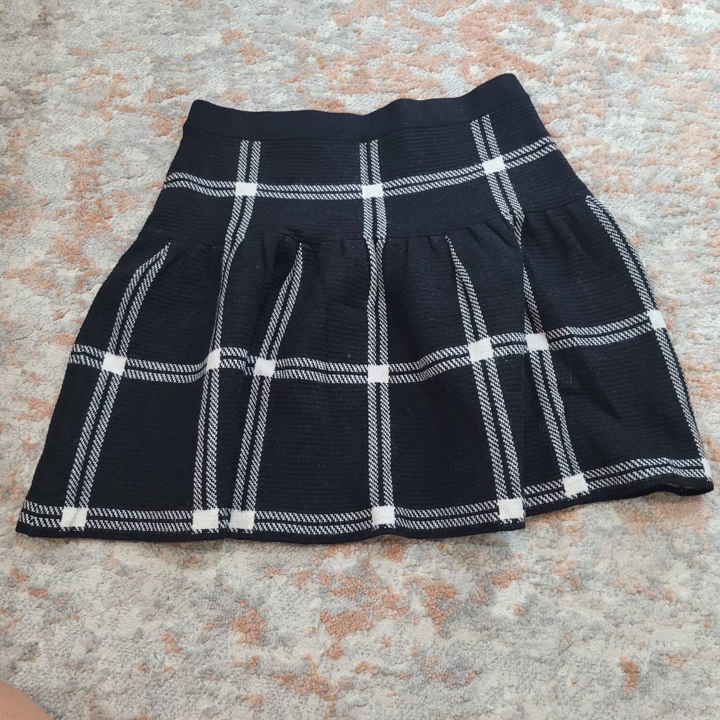 Cynthia Rowley Wool Blend Check Pleated Skirt - Size Small