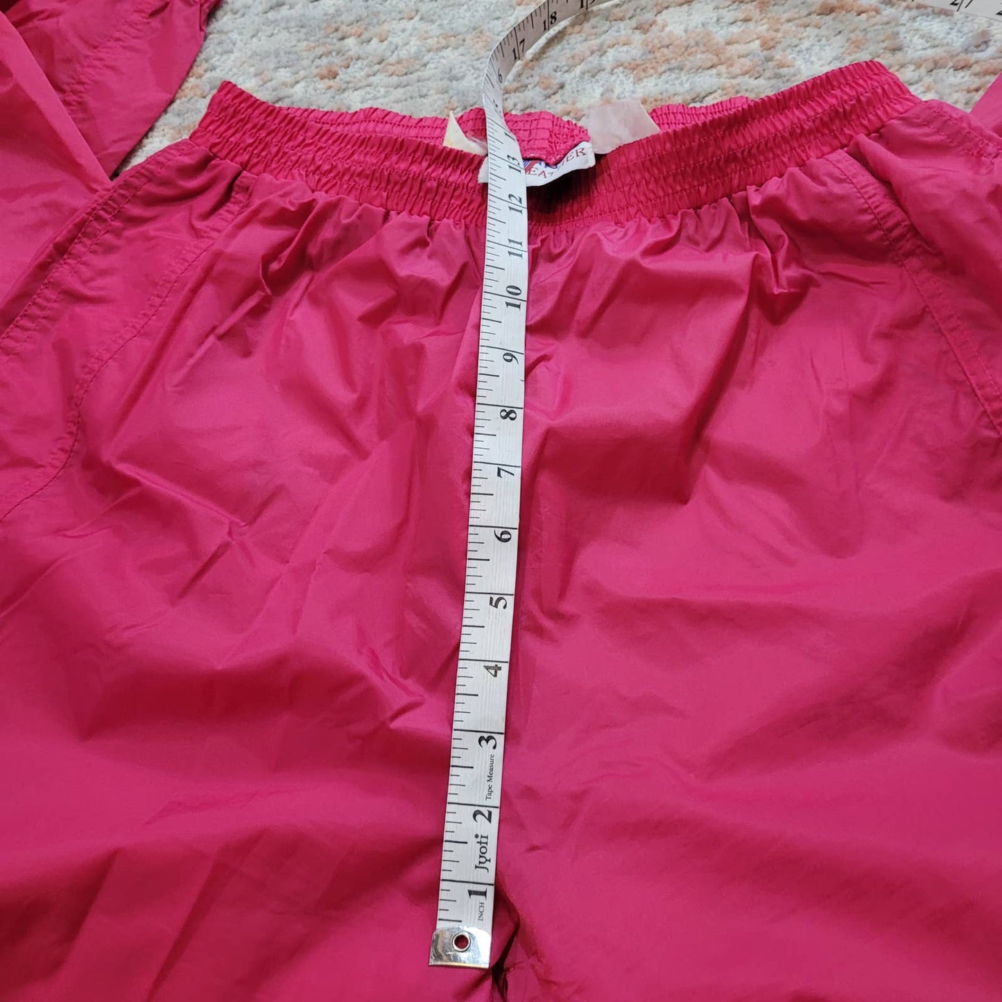 Vintage 1980s Windy Weather Pink Rain Pants - Size Large