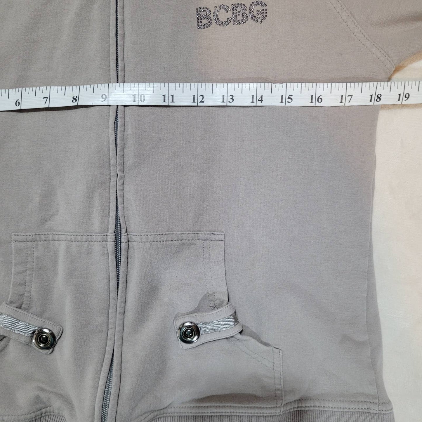 Vintage BCBGMaxAzria Beige Full Zip Hoody - Size Large