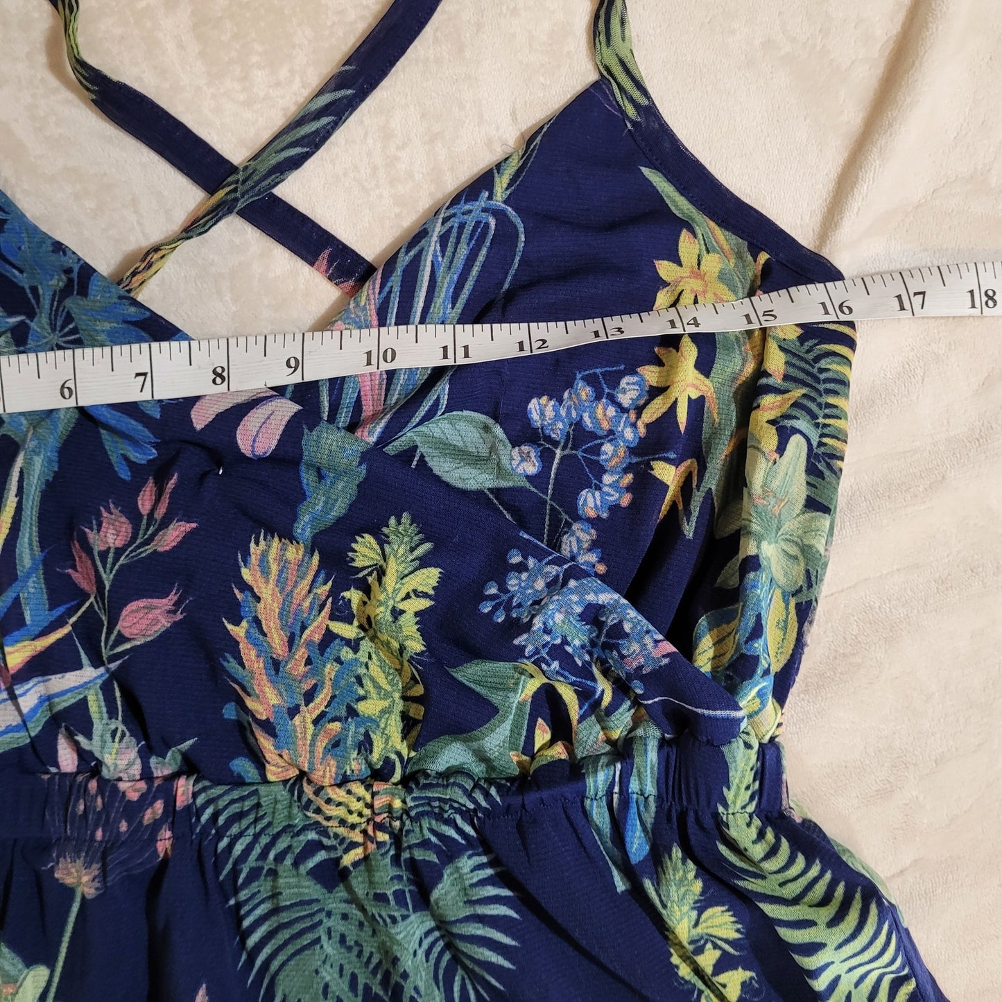 Mexx Metropolitan Blue Tropical Floral Maxi Dress - Size Medium