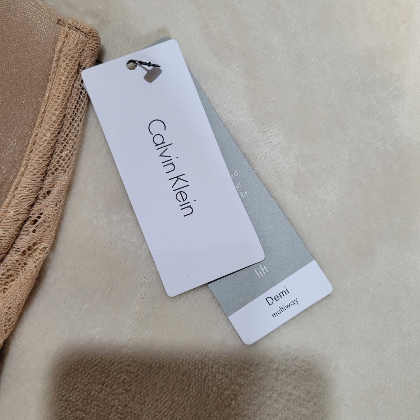 Calvin Klein Demi Lift Multiway Beige Bra - Size 36DDD